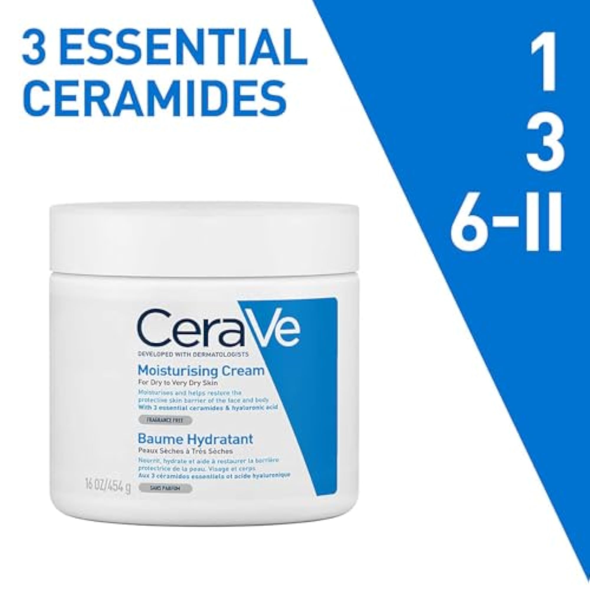 CeraVe Moisturizing Cream for Dry Skin, Essential Care